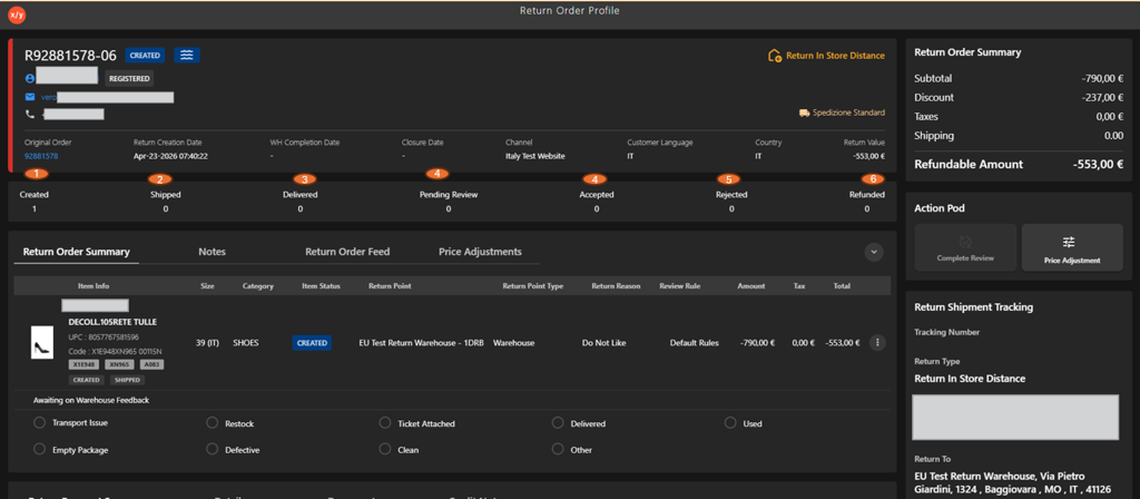 Return Order Status